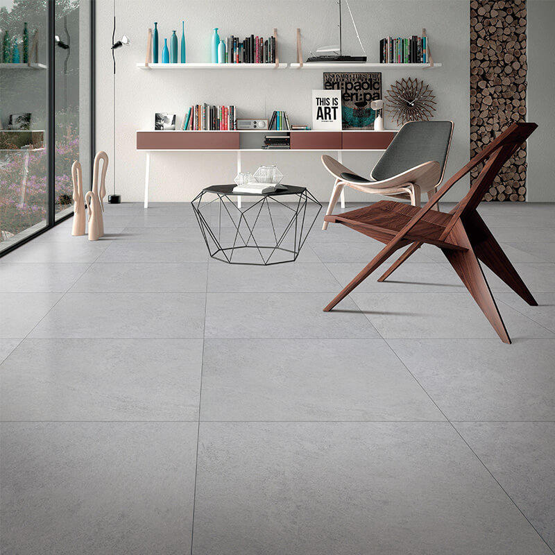 White grey color marble stone cement mix modern tile, anti slip bathroom tile