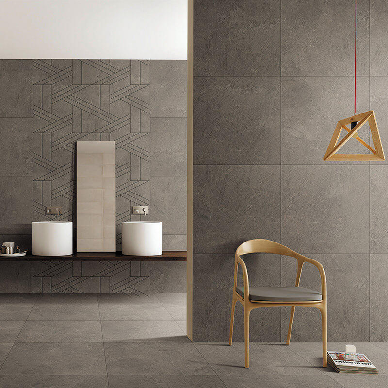 Light beige color marble stone cement mix modern tile, anti slip bathroom tile