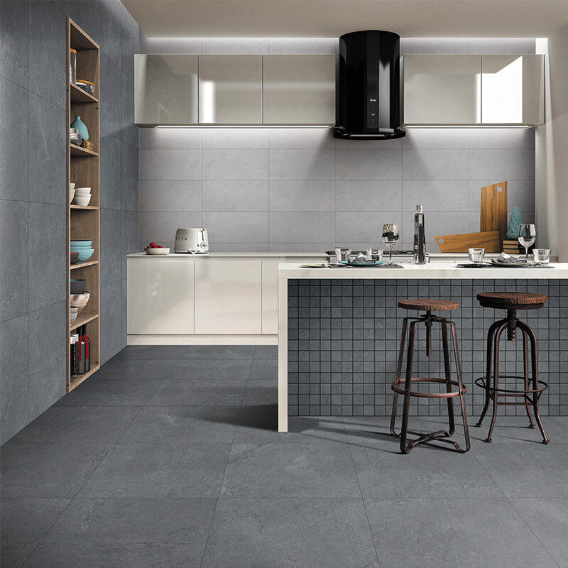 Grey color marble stone cement mix modern tile, anti slip bathroom tile