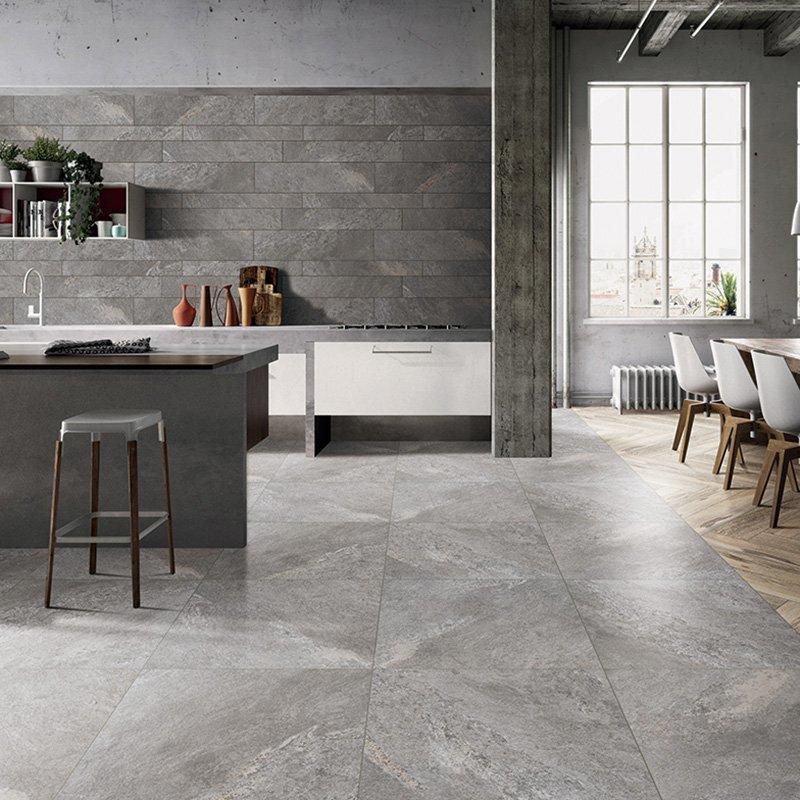 R10  grey color body concave sandstone tile kitchen floor mat set  Nature stone ROCK STONE  F7782